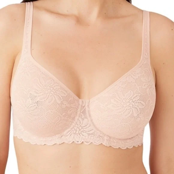 Wacoal Soft Sense Blush Lace Underwire Bra Blush Nude 34G Convertible Straps - Picture 1 of 7